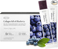 Korean Collagen Jelly Sticks - 25 Blueberry Flavored Marine Collagen Peptide Snacks for Anti-Aging- Collagen Protein Sugar-Free, Travel Packs for Hair & Nail Strength