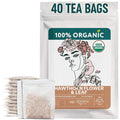Hawthorn Tea Organic (40 Tea Bags) - Hawthorn Leaf Tea - Hawthorne TeaBags for Pressure Balance, Heart Health - Hojas de Espino Blanco