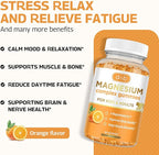 Magnesium Complex Gummies for Kids & Adults- Calm Chewable Gummies- Magnesium Glycinate, Taurate, Citrate, Malate, Supplement-Support Calm Stress Relief, Mood Vegan, Orange Flavor, 60ct