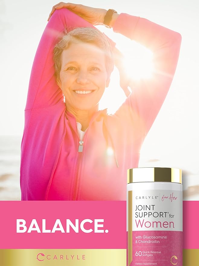 Carlyle Joint Support for Women | 60 Softgels | Complex with Omega-3 and Collagen Peptides | Non-GMO, Gluten Free
