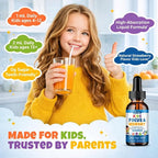 Kids Focus and Attention Supplements with Phosphatidylserine, L-Theanine, Omega-3 & Magnesium Glycinate - Kids Brain Vitamins Liquid Drops - Supports Concentration, Memory, Sleep & Mood, Strawberry
