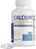 Bronson Calcium 1200 MG Per Serving Sustained Release with Vitamin D3 1000 IU Vitamin D3 Per Serving Non-GMO, 180 Tablets