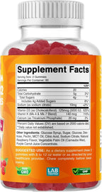 Vitamin D3 + K2 Gummies – Bone & Heart Health Support – 180 Pectin-Based Vegan Gummies