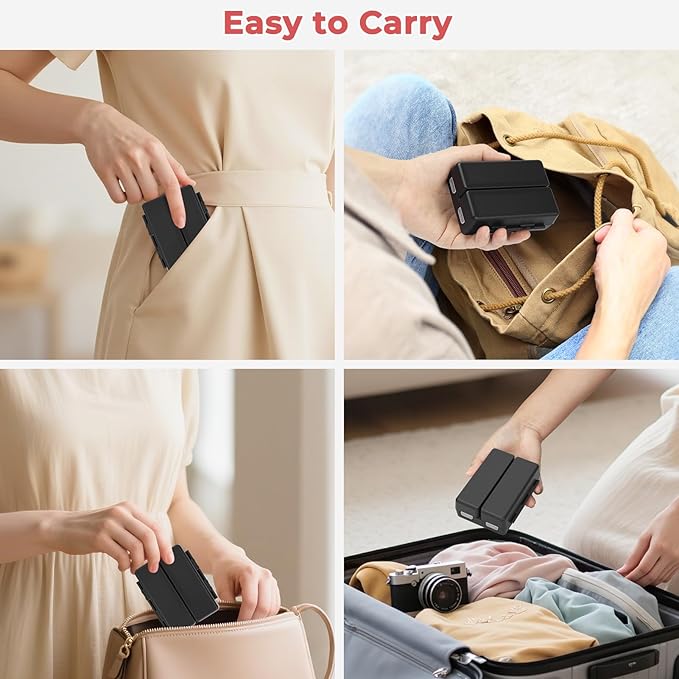 Zentiky Small Daily Pill Organizer with Labels, Medicine Pill Organizer Fit with Your Purse or Pocket for Travel to Hold Vitamin, Fish Oil, Supplement,Cotton Swabs, Bandages or Jewelry-Black