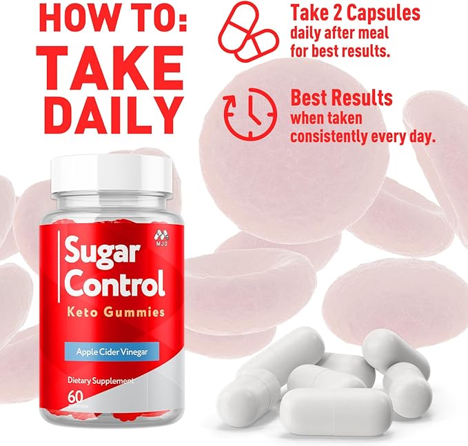 (2 Pack) SugarControl Keto Gummies, Official SugarControl Gummys with All Natural Ingredients, Advanced Apple Cider Vinegar Gummy for Health and Wellness, Max Strength Vitamin Supplement (120 Gummies)
