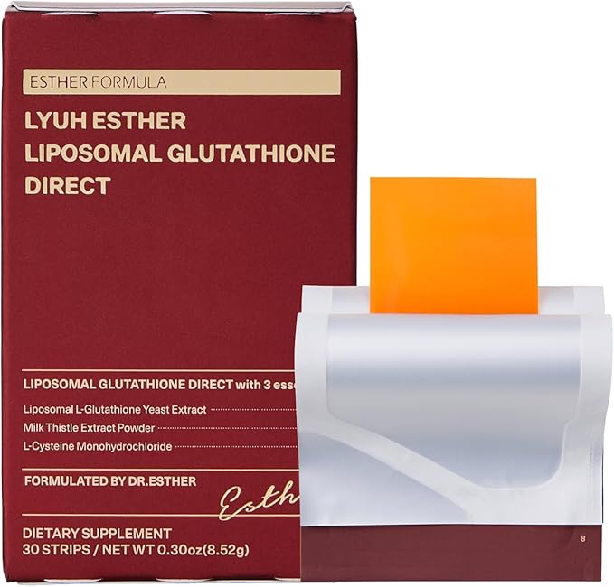 ESTHER FORMULA Liposomal Glutathione Strips (30 ct) - Glutathione Direct, Antioxidant Support, Skin Brightening | Fast-Absorbing Oral Beauty Film | Korean Supplements | Made in USA