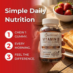 O NUTRITIONS Vitamin B Complex Gummies for Women & Men – High Potency B12 (833% DV) & Biotin – Energy, Mood & Metabolism Support – Vegan Strawberry Gummy Vitamins – 60 Gummies, 2-Month Supply