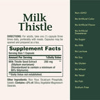 Nature's Bounty Milk Thistle Capsules, Traditionally Used for Liver Health, Herbal Supplement, 250 mg per Serving, 200 Count