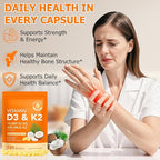 Vitamin D3 K2 10000 IU with 200mg, Vitamin D3 and K2 Capsules, 2 in 1 Vitamins D & K Complex with Virgin Coconut Oil, 120 Softgels, Easy to Swallow & Non-GMO