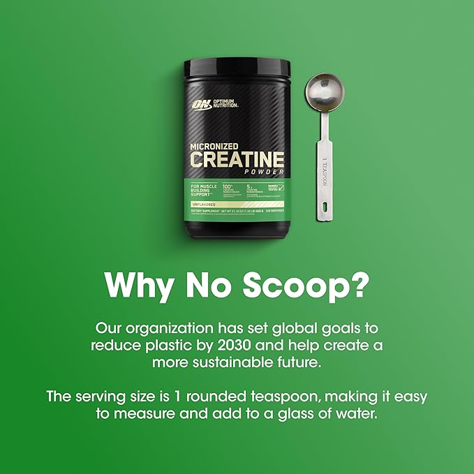 Optimum Nutrition Micronized Creatine Monohydrate Powder, Unflavored, 120 Servings, 600 Grams (Packaging May Vary) (Pack of 2)