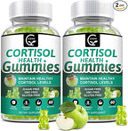 Cortisol Gummies, Cortisol Supplement for Women with Magnesium, Ashwagandha, Rhodiola, Phosphatidylserine, L-Theanine, Black Pepper, Vitamin C & B6 - Relaxation, Focus, Sleep Support - 2 Pack