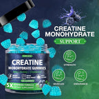 Creatine Gummies for Men & Women - Chewable Creatine Monohydrate Gummies with Taurine & Vitamin B12, 5g Creatine per Serving, Blueberry Flavor, Raspberry-Shaped - 120 Count