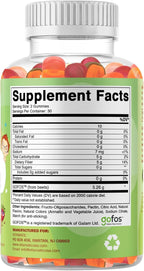 Vitamatic Kids Prebiotic Fiber Gummies – Extra Strength 4g Fiber – Zero Sugar Added – 60 Pectin-Based Gummies – Digestive Health & Regularity Support