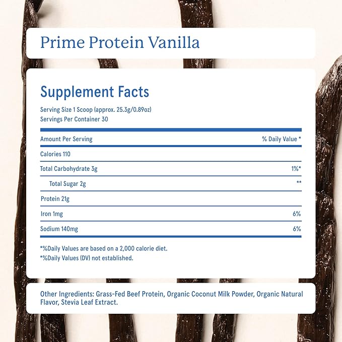 Equip Foods Prime Protein Powder | Clean, Grass Fed Beef Protein Powder | Carnivore Protein Isolate | Paleo, Keto Friendly | Gluten & Dairy Free | Helps Build & Repair Tissue | 30 Servings, Vanilla