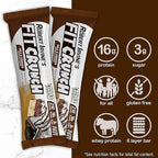FITCRUNCH Snack Size Protein Bars, 6-Layer Baked Bar, 3g of Sugar & Soft Cake Core (18 Bars, Milk and Cookies)