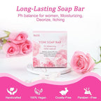Yoni Soap Bars Vaginal Wash 2 PCS, 100% Natural Organic Bar for Women Ph Balance Yoni Wash Vaginial Deodorants Vaginal Care Soap with Foaming Net, Vagina Soap Feminine Wash 3.53 OZ