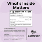 Luma Nutrition Magnesium Glycinate 1000mg - Support Stress, Sleep, Nerve & Muscle Health - 500mg Pure Magnesium Supplement Capsules - Chelated for High Absorption - 60 Veggie Capsules