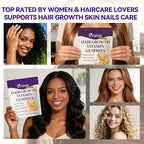 Hair Growth Multivitamins Gummies Sugar Free Biotin Gummies 10000mcg with Collagen, Keratin, Silicon, MSM & Omega-3 Vegan Hair Growth Supplement for Women - 120 Gummies - 60 Servings