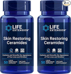 Life Extension Skin Restoring Ceramides, 50 Liquid Veg Caps (Pack of 2) - Non-GMO, Vegetarian Phytoceramide Supplement