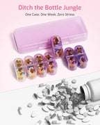 Daviky Weekly Pill Organizer 2 Times a Day, 7-Day AM PM Medicine Case, Travel-Friendly Pill Box for Fish Oils, Vitamins & Supplements