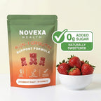 Novexa Growth Gummies, with Vitamin D3 & K2, Natural Strawberry Flavor, Non-GMO Formula,60 Count (1pcs)