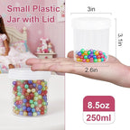 Wide Mouth Travel Containers, PP Clear Leak Proof Travel Plastic Jars with Lids for Creams Lotion Cosmetic, Jewelry Beads, Sample, Small Items Storage (4 Pcs 3.4 oz，4 Pcs 8 oz)
