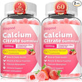 2 Pack Calcium Citrate Gummies, Calcium Supplements for Women & Men, High Absorption Calcium Gummies with Vitamin D3, Magnesium & Zinc for Muscle, Bone & Immune Support, Strawberry Flavor