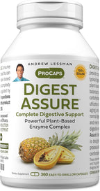 ANDREW LESSMAN Digest Assure 360 Capsules - Comprehensive Blend of Powerful Natural Enzymes to Support and Enhance Digestive Health, Vegetarian-Sourced Enzymes, Small Easy to Swallow Capsules