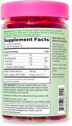 Belli Welli Fiber 4-in-1 Fiber Gummies Supplement with Added Probiotics, Collagen and Electrolytes for Regularity and Bloat Relief, Watermelon, 120 Count