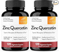Sandhu's Zinc Quercetin 120 Vegetarian Capsules (Pack of 2) | High Absorption Zink Supplements for Immunity and Seasonal Allergy | Antioxidant Immune Support for Men and Women | Easy to Swallow