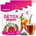 LULUTOX Detox Tea - Herbal Blend with Dandelion, Ginseng, and Ginger - Supports A Healthy Weight, Digestive Health - Vegan, All Natural, Laxative-Free - Peach Flavor (3 Pack x 28 Servings)