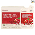 JUNG KWAN JANG Pomegranate with Korean Red Ginseng - Vegan Red Panax Ginseng Liquid Energy Drink with Natural Sweetness from Agave & Grape Extracts - No Caffeine, Non-GMO (20 Pouches, 1.69 fl oz)
