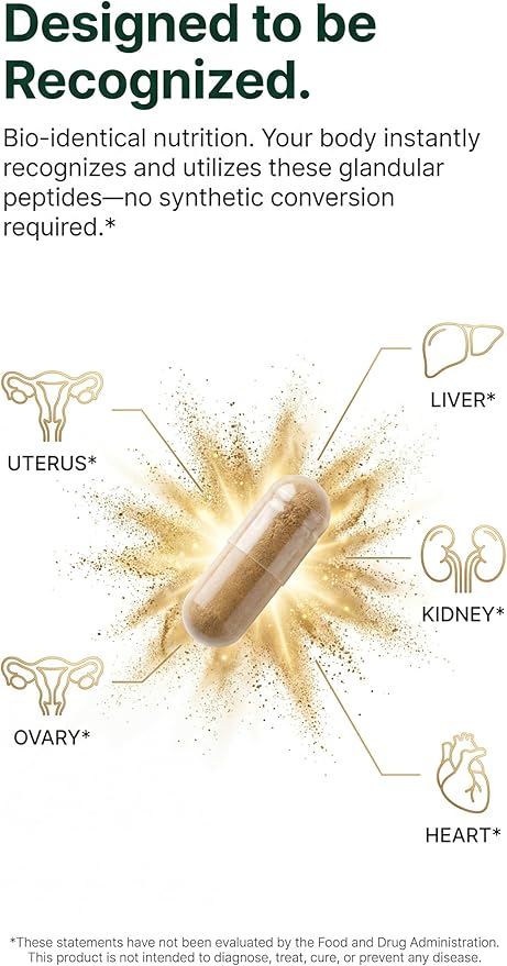 Balans Grass Fed Beef Organs for Women – Liver, Uterus, Ovary, Heart & Kidney Complex – Supports Hormone Balance, Energy, Iron & Skin. (60 Pills, 350mg) – Pasture Raised, Freeze Dried, 60 Day Supply.
