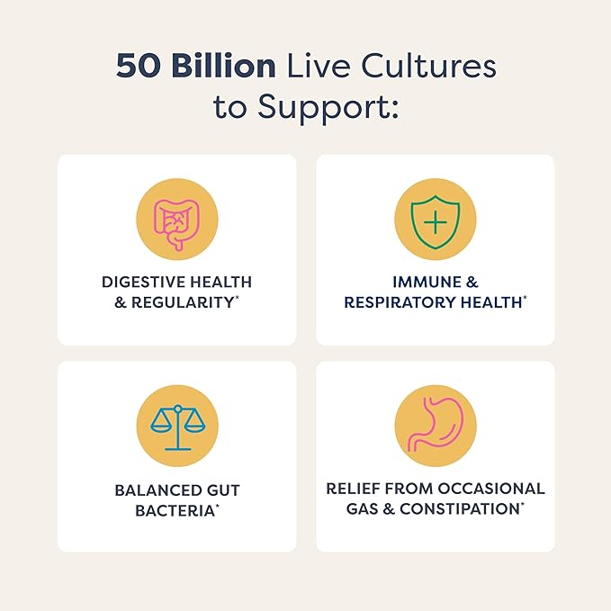 Renew Life Extra Care Digestive Probiotic Capsules, 50 Billion CFU Guaranteed, Daily Supplement Supports Immune, Digestive, Respiratory Health(1), L. Rhamnosus GG, Dairy, Soy and Gluten-Free, 90 Count