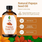 SVA Papaya Seed Oil - 4 Fl Oz – 100% Natural Cold Pressed Papaya Oil - for Face, Skin Care, Hair Care, Scalp Massage & Body Massage – Carrier Oil with Dropper