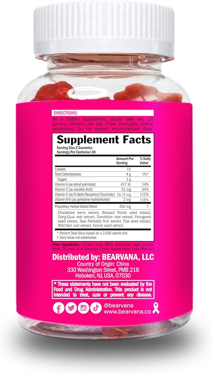 BEARVANA Top Support Women’s Multivitamin Gummies | Herbal & Vitamin Gummy Supplement for Daily Wellness | Berry Flavor | 60 Gummies