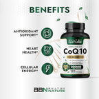 Built by Nature CoQ10 – High Absorption Coenzyme Q10 Supplement with Coconut MCT Oil – Promotes Heart Health, Cellular Energy & Antioxidant Support – 120 Softgels