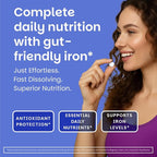 EZ Melts Multivitamin + Iron - Daily Multivitamin for Women & Men - Supports Healthy Energy Levels & Antioxidant Protection - Non-GMO & Vegan - Tropical Cherry - 120 Dissolvable Tablets (60 Servings)