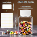 Lamoutor 18Pcs Clear Pill Bottle Plastic Medicine Bottle Empty Reagent Chemical Containers with Caps for Liquid Solid Powder Medicine 40ML