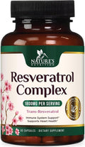 Resveratrol Supplement - 1800mg Per Serving Extra Strength Resveratrol Blend - Antioxidant Blend for Healthy Aging, Heart Health, Cellular Energy & Immune Support - Bottled in USA - 60 Capsules