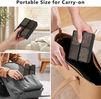 FYY Daily Pill Organizer,7 Compartments Portable Pill Case Travel Pill Organizer,[Folding Design] Large Pill Box for Purse Pocket to Hold Vitamins,Cod Liver Oil,Supplements and Medication-Clear Black