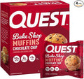 Quest Nutrition Chocolate Chip Muffin, 10g Protein, 2g Net Carb, Less than 1g Sugar, Protein Snack, 4 Count