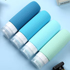 Mrsdry Travel Bottles for Toiletries, Tsa Approved 3oz Portable Travel Bottles, BPA Free Leak Proof Squeezable Silicone Travel Size Containers, Travel Accessories with Clear Toiletry Bag (4 Pack)