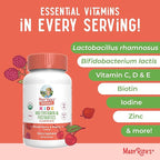 MARYRUTH'S Kids Vitamins USDA Organic | Multivitamin Gummies + Postbiotics for Ages 4+ | Multivitamin for Kids with Lactobacillus Rhamnosus | Children’s Vitamins | Vegan | Non-GMO | 60 Count