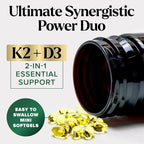 D3 K2 Vitamin - 5000 IU D3 Per Serving - High Potency Vitamin D3 Supplement - Advanced 2-in-1 Complex Vitamin D & Vitamin K2 (MK7) - Easy to Swallow, Bone & Immune Support - USA Bottled - 120 Softgels