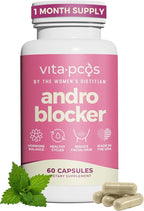 VITA-PCOS AndroBlocker Balance Supplement for Women - Stinging Nettle Capsules with Zinc & Inositol for Unwanted Facial Hair & Healthy Period - Saw Palmetto for Women Energy & Vitality - 60 Capsules