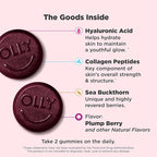 OLLY Glowing Skin Gummy, Hydrated & Youthful Skin,* Hyaluronic Acid, Collagen Peptides, Sea Buckthorn, Plump Berry Flavor, 25 Day Supply - 50 Count (Pack of 2)