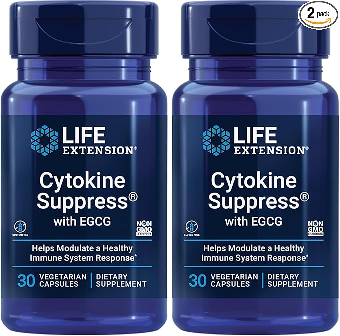 Life Extension Cytokine Suppress with EGCG,30 Count (Pack of 2)