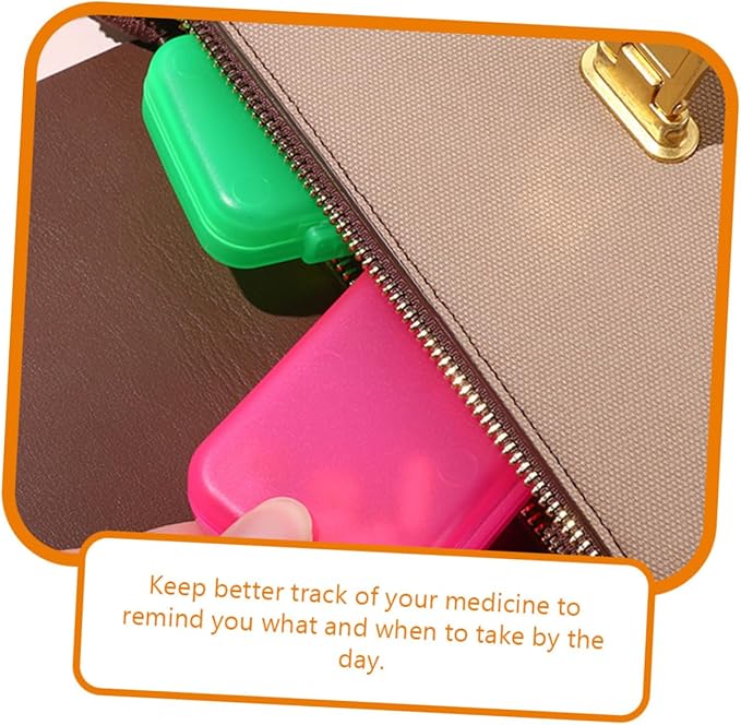 4pcs Small Plastic Travel Pill Boxes with Tight Seal Portable Vitamin Organizer for Daily Medicine Storage Multi Color Mini Rectangular Containers for Jewelry and Small Items