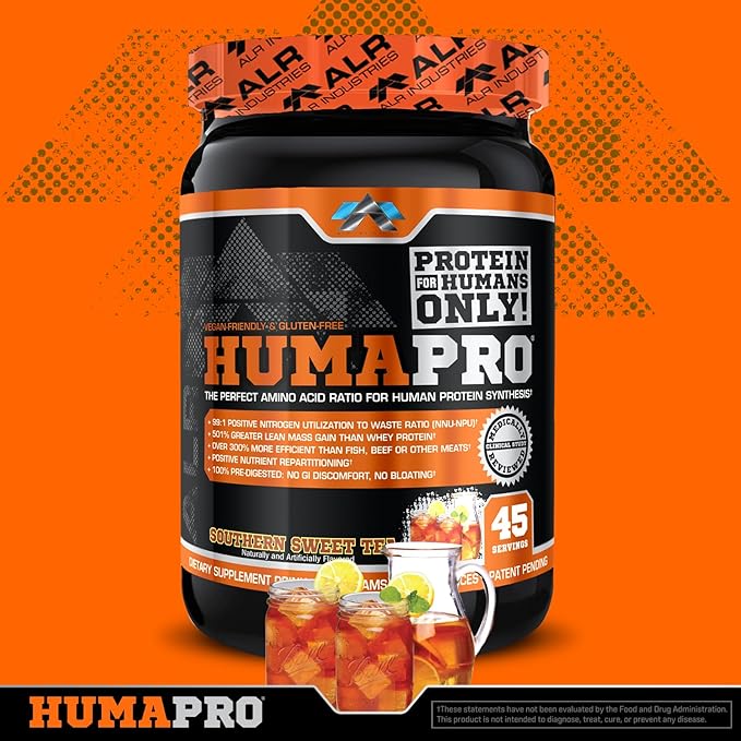 HumaPro Essential Amino Acid Formula | EAA Protein Supplement | Supports Muscle Recovery & Performance | Vegan, Gluten Free | | 45 Servings (Southern Sweet Tea)
